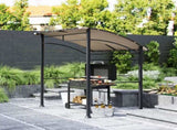 2.2 x 1.5 m BBQ Grill Gazebo Tent, Garden Grill with Metal Frame, Curved Canopy and 10 Hooks, T3398P327940