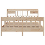 ZNTS Bed Frame without Mattress 180x200 cm Super King Solid Wood Pine 3323251
