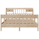 ZNTS Bed Frame without Mattress 180x200 cm Super King Solid Wood Pine 3323251
