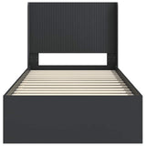 Bed Frame with Storage and Headboard Black 75 x 190 cm 3414166