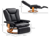 Faux Leather Recliner Chair - Black T3398P343490