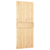 Sliding Door Natural and White 80 x 210 cm Solid Pine Wood 3445081