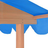 Kids Playhouse with Sandbox Fir Wood Blue UV50 91795