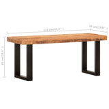 Bench 110 cm Solid Rough Mango Wood and Steel 286460