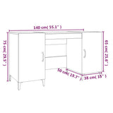 Desk White 140x50x75 cm Engineered Wood 812771