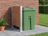 Garbage Bin Fence Brown 85 x 12 x 115 cm Aluminium and WPC 42039179
