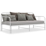 Pull-out Sofa Bed Frame without Mattress White Metal 90x200 cm 324753