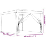 Party Tent with 4 Mesh Sidewalls Anthracite 3x4 m HDPE 319234