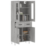Highboard Grey Sonoma 69.5x34x180 cm Engineered Wood 3198567