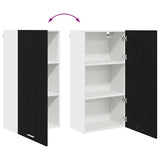 Hanging Cabinet with Door Black Oak and White 50 x 31 x 100 cm 884347