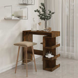 Bar Table with Storage Rack Smoked Oak 100x50x101.5cm Engineered Wood 812960