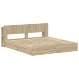 Bed Frame with Storage Sonoma Oak 180 x 200 cm Engineered Wood 3433603