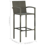 5 Piece Garden Bar Set Grey 3067970