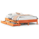 Bed Frame without Mattress Wax Brown 135x190 cm Double Solid Wood Pine 3301727