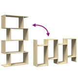 Room Divider Bookcase 4-Tier Sonoma Oak 70x24x129 cm Engineered Wood 858104