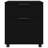 Mobile File Cabinet with Wheels Black 45x38x54cm Engineered Wood 811521
