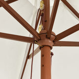 Garden Parasol with Wooden Pole Sand 299x240 cm 363167