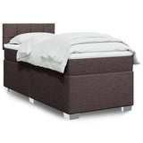 Box Spring Bed with Mattress Dark Brown 100x200 cm Fabric 3285802
