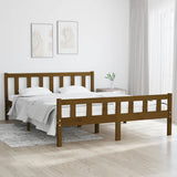 Bed Frame without Mattress Honey Brown Solid Wood King Size 810687