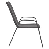 Stackable Garden Chairs 2 pcs Grey Textilene Fabric 318778