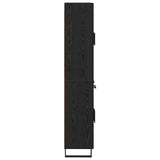 Highboard with Drawer 2 pcs Black Oak Engineered Wood and Glass 3416089