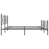 Metal Bed Frame without Mattress with Footboard Black 183x213cm 376525