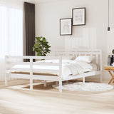 Bed Frame without Mattress White Double Solid Wood 3100630