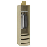 Wardrobe with Drawers Sonoma Oak 50x50x200 cm Engineered Wood 800615