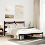 Bed Frame without Mattress with Headboard Brown Oak 150x200 cm King Size 4017153