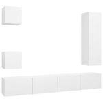 ZNTS 5 Piece TV Cabinet Set White Engineered Wood 3078697
