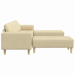 Sofa Set 3 pcs Cream Fabric 3335118