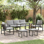 Garden Sofa Set Black Steel 3378954