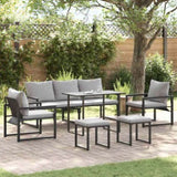Garden Sofa Set Black Steel 3378954
