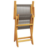 ZNTS 3 Piece Bistro Set Grey Polypropylene and Solid Wood 3281854