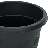 Round Flower Pot 6 pcs Black 34 x 28 cm Plastic 42020287