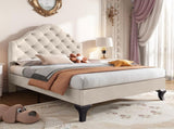 Upholstered bed 90*190 with slatted frame and Upholstered bed with height-adjustable WF309562AAB
