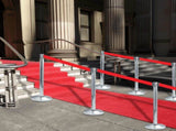 Stanchions with Belts 4 pcs Airport Barrier Stainless Steel Silver 149576