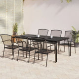 ZNTS 7 Piece Garden Dining Set Anthracite Steel 3187973