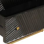 Chest of Drawers Black 55x30x76 cm Solid Wood Mango and Iron 372025
