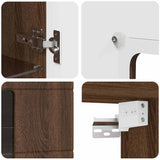Wooden Cabinet Brown Oak 50 x 29 x 100 cm Engineered Wood 880228