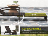 Reclining Rattan Lounger, with Extending Footrest - Brown T3398P315377