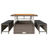 Garden Dining Set Grey Poly Rattan 42007910