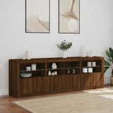 Sideboard with LED Lights Brown Oak 202x37x67 cm 3209015