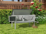 Wooden Guinea Pig Hutch, Small Animal Cage with Slide-out Tray, Openable Asphalt Roof, 84 x 43 x T3398P350037