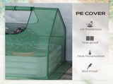 Raised Garden Bed with Greenhouse, Steel Planter Box with Plastic Cover, Roll Up Window, Dual Use T3398P318840