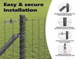 Ground Spike Fence Post 13 pcs Grey Powder-Coated Steel 42004261