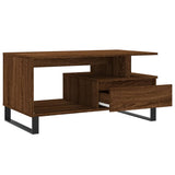Coffee Table Brown Oak 90x49x45 cm Engineered Wood 831035