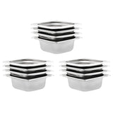 Gastronorm Containers 12 pcs GN 1/6 65 mm Stainless Steel 50906