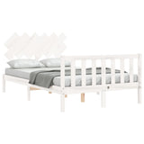 Bed Frame without Mattress White Double Solid Wood Pine 3193442