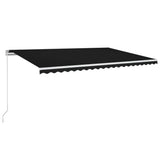 Retractable Awning Anthracite 500 x 350 cm Fabric and Aluminium 3069024